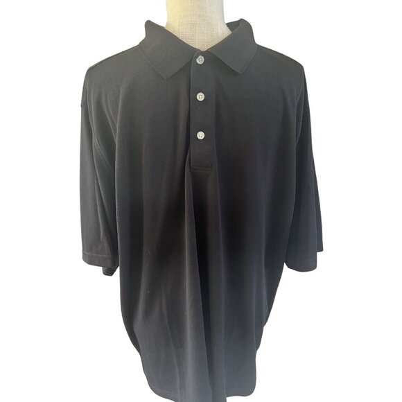 Palm Beach Polo Club Mens Black Short Sleeve Polo Shirt Size XL - Picture 1 of 8